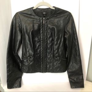 Mossimo Black Faux Leather Zip-Up Jacket